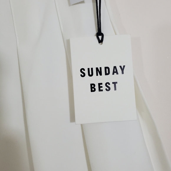 Aritzia Sunday Best Olive Style Pleated Mini Skirt White NWT Size 2 Tennis Prep - Picture 8 of 13